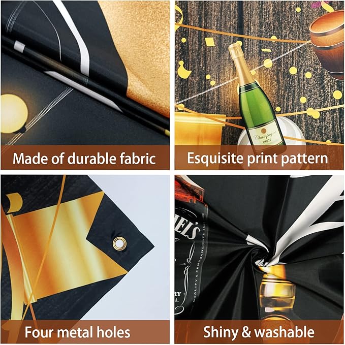 Whiskey Backdrop, 7x5FT Whiskey Background Banner for Men's Party Decorations
