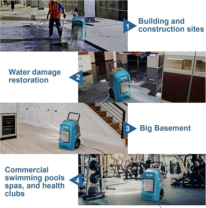 ALORAIR 180 Pints Smart WiFi LGR Commercial Dehumidifier with Pump Drain Hose, 2,300 Sq.Ft Dehumidifier Portable Industrial Dehu with Wheels for Water Damage Restore, Basements, Garages, and Job Sites
