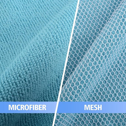 KinHwa Kitchen Washcloths for Dishes Absorbent Microfiber Dish Cloths Quick Dry Dish Rags with Poly Scour Scrub Side Ideal for Kitchen Cleaning (Mixing Colors #2, 7inchx7inch 9 Pack)