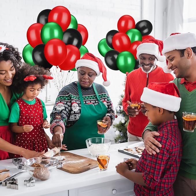 TecUnite 100 Pieces Red Black and Green Balloons 13 Inch Latex Balloons for Juneteenth Day Kwanzaa Black History Month African American Festival Holiday Celebration Party Decoration