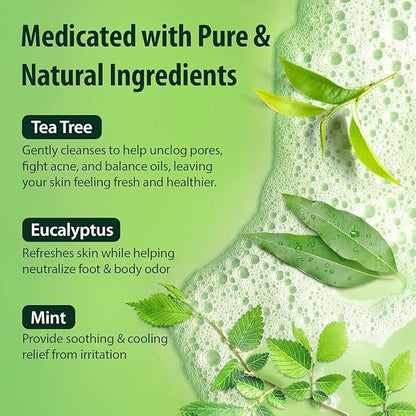 Derma-Nu Therapeutic Antibacterial Soap & Tea Tree Body Wash – For Jock Itch, Athlete’s Foot, Eczema & Back Acne –For Men and Women Safe for All Skin Types – 12 oz