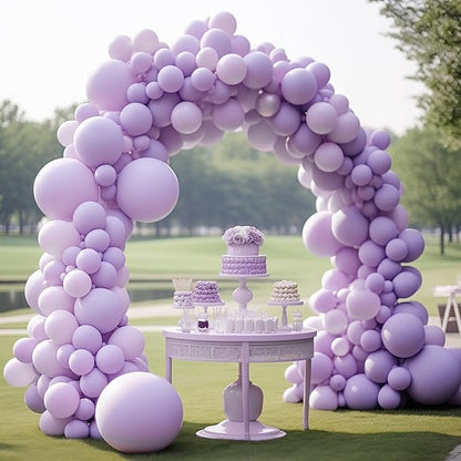 130PCS PastelPurple Balloons, Latex Balloons Different Sizes 18/12/10/5 In, Helium Balloon with Ribbon, Party Balloon Set for Birthday Wedding Graduation Anniversary Baby Shower Decoration