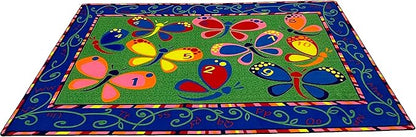 Learning On The Fly Classroom Rug, 4' x 6', Multicolored, Educational Classroom Rug, Kids Learning Play Mat | Area Rug for Bedroom or Playroom