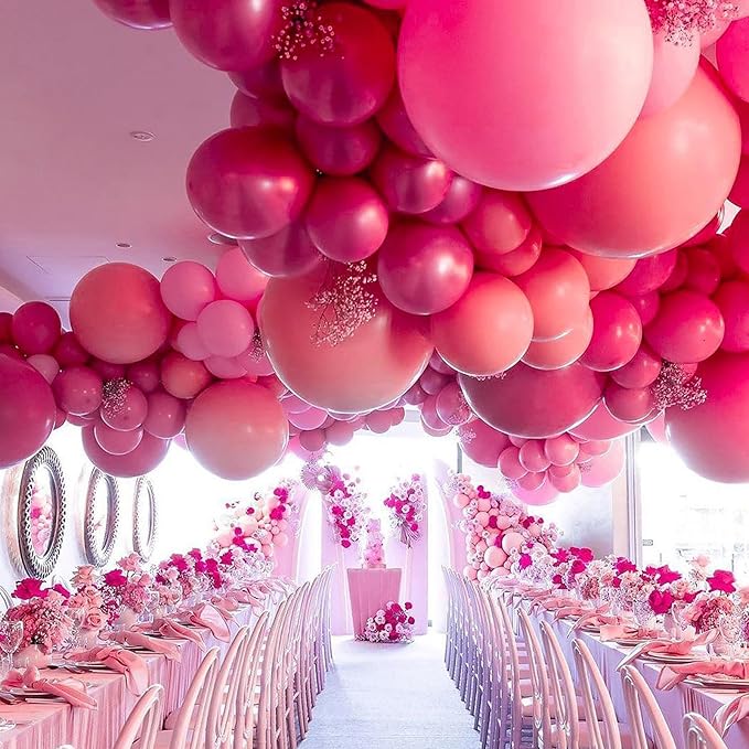 PartyWoo Hot Pink Balloons 50pcs 12 Inch Magenta Fuchsia Balloons for Baby Shower Gender Reveal Engagement Bachelorette Wedding Bridal Shower Anniversary Birthday Party Decorations Pink-Y12