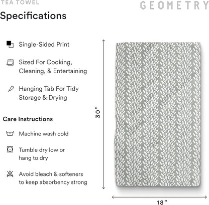 GEOMETRY Kitchen Tea Towels - Quick Dry Microfiber Dish Towels for Kitchen Checkmate CA, 18" x 30" 2-Pack