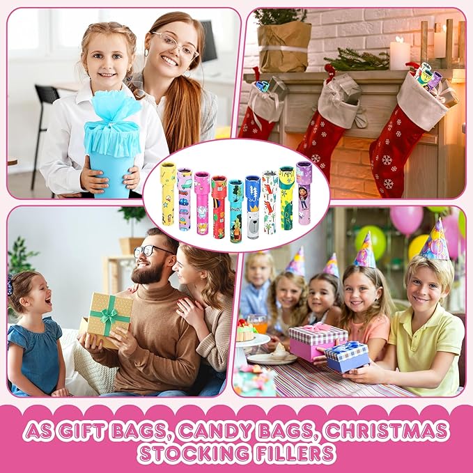Jerify 100 Pcs Classic Kaleidoscopes Bulk Kids Birthday Party Favor Educational Kaleidoscope Toy Return Gift Retro Goody Bag Fillers for School Classroom Carnival Prizes, Random Pattern