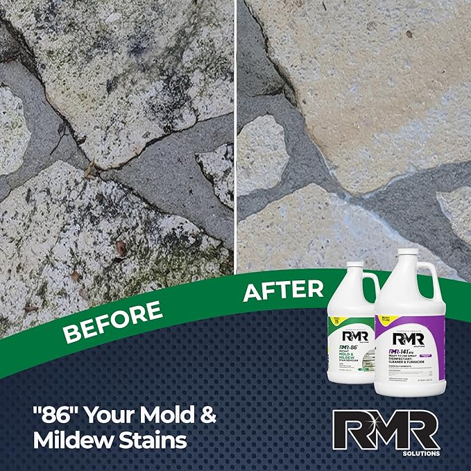 RMR Brands DIY Mold Remover Bundle - Complete Mold Killer & Stain Remover Bundle - Mold and Mildew Prevention Kit, Disinfectant Spray, Includes 2-1 Gallon Bottles