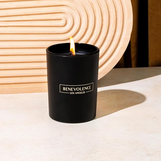 Benevolence LA Charcoal Scented Candle | Soy Candles, Black Candle for Home | Gifts for Women and Men | Home Fragrance | Aromatherapy | Bathroom Freshener | 10oz