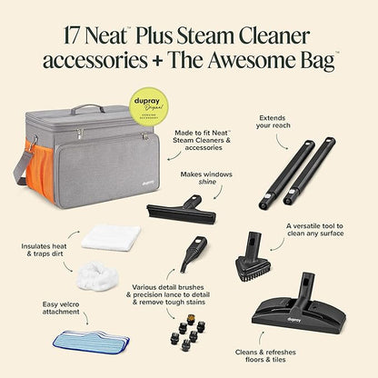 Dupray Neat Plus Steam Cleaner with 18-Piece Accessory Kit (incl. the Awesome Bag) A powerful multi-purpose steamer. *Kills 99.9% of Bacteria & Viruses