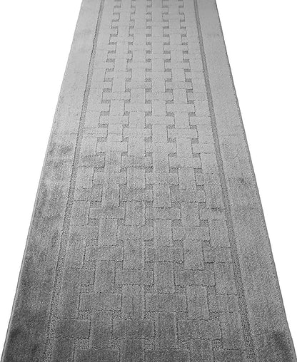20 Ft Long, Grey, Non Slip Washable Carpet Runner Rug with Rubber Backing, Custom Floor Mat for Kitchen Hallway Stairs Bedroom Bathroom Entryway, Your Choice of Length (26" X 20')