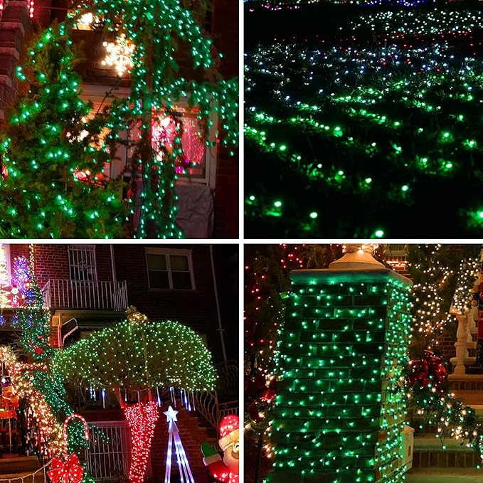 Green Wire,Green Incandescent Bulb 300 Mini String Lights for Indoor Christmas Tree Garland Birthday Wedding Party Festival Decoration