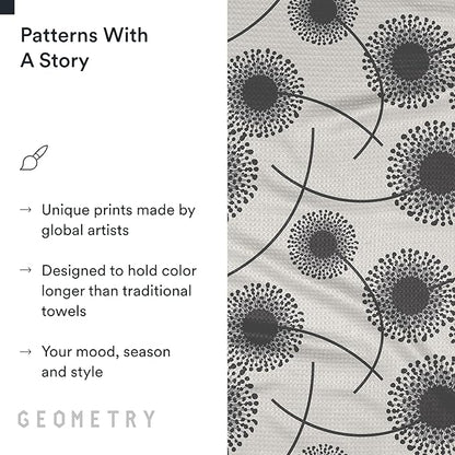 GEOMETRY Kitchen Tea Towels - Quick Dry Microfiber Dish Towels for Kitchen Linen Breeze, 18" x 30" 2 Pack
