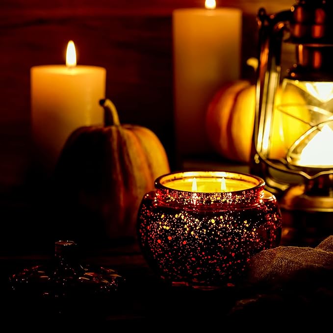 Scented Candles for Home Decoration - Aromatherapy Candles - Pumpkin Shaped -Vanilla Caramel | Thanksgiving Candle Gift Natural Soy Wax Candles