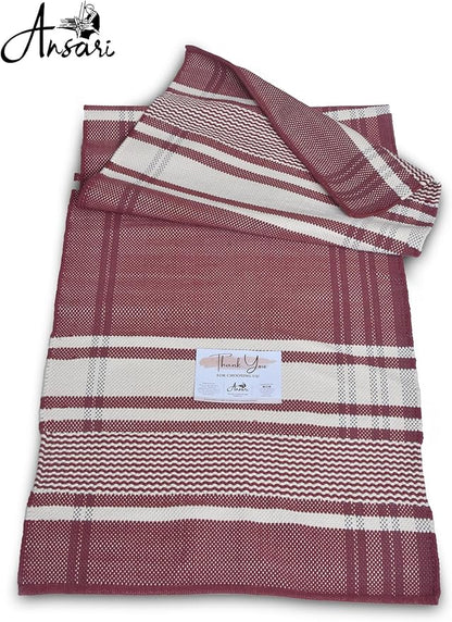 Craftyansari Handwoven Cotton Yoga Mat, Natural, 72 x 24 Inches, Fair Trade, Soft Absorbent Surface for Exercise, Workout, Meditation