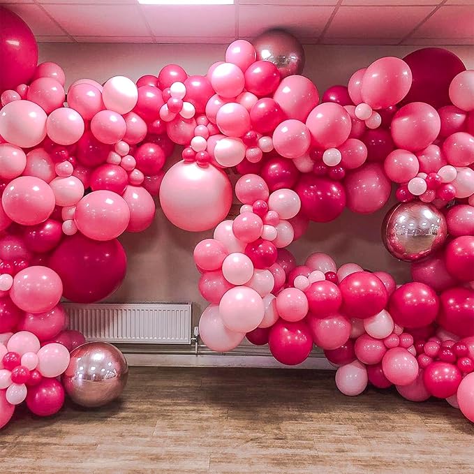 Hot Pink and Baby Pink Balloons, 60 Packs 12 Inch Premium Pink Latex Balloon with Confetti Balloon for Valentine's Day, Birthday, Baby Shower, Wedding, Princess Theme Party Decoration