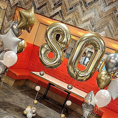 Champagne Gold Balloon Number 5, 40 Inch Large Self Inflating Foil Number Balloons 0-9, Light Gold Digital 5 Helium Balloon for 5th Girls Boys Women Birthday Party Graduation Anniversary Decorations