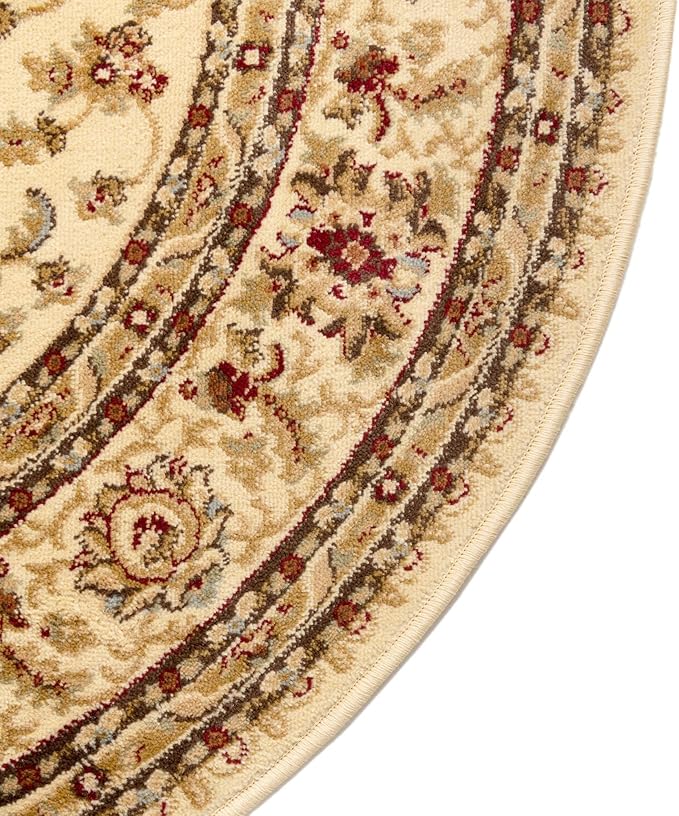 Rugs.com Aditi Collection Rug – 4' x 6' Oval Cream Low Rug Perfect for Living Rooms, Large Dining Rooms, Open Floorplans