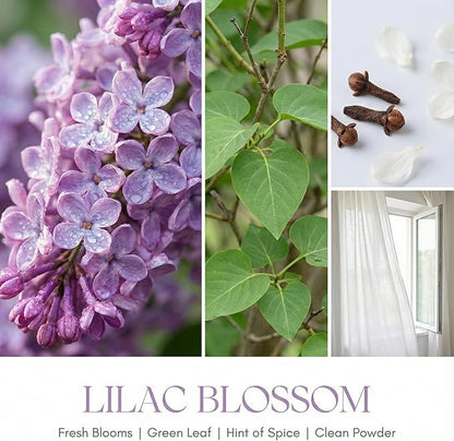 HomeLights 1-Wick Candles for Home Scented - 6.7oz Soy Wax Blend Candle Long-Lasting Fragrance, Bohemian Natural Textures Home Decor and Housewarming Gifts, Lilac Blossom