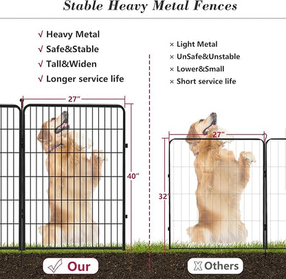 Dog Playpen 40 inch 32 Panels Indoor Outdoor Dog Pen for Large/Medium/Small Dogs Heavy Duty Metal Dog Fence Outdoor for Yard, Puppy Playpen with Door Portable Pet Fence for RV Camping Yard