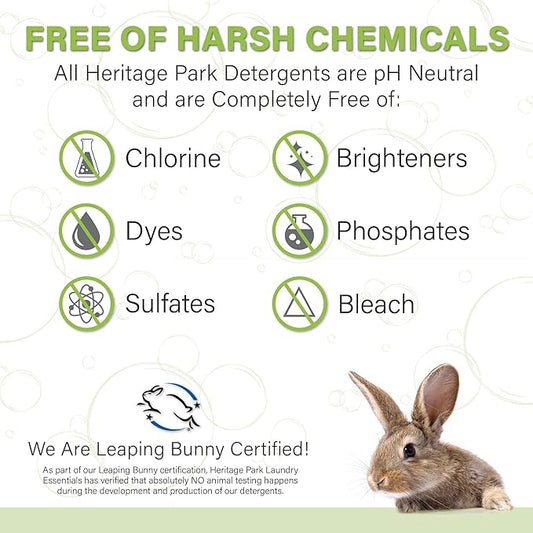 Heritage Park Luxury Laundry Detergent | Dermatologist Tested Plant based Natural & Enzyme Laundry Detergent | Sensitive Skin Friendly - Lavender Mist (64 fl oz Refill)