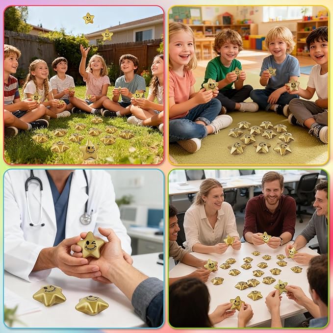 36PCS Stress Balls, Star Stress Balls for Adults & Kids, Mini Foam Ball Stress Relief Toys, Fidget Anxiety & Anger Relief at Work/School/Home, Student Prizes, Perfect Party Favors