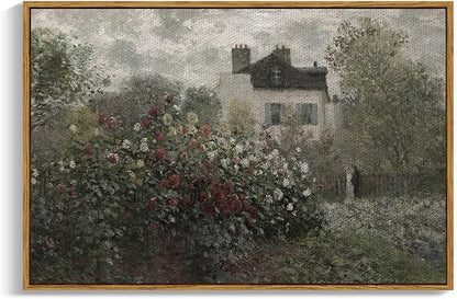 InSimSea Framed Canvas Wall Art Vintage Decor, Farmhouse Room Aesthetic, Living Room Wall Art, Cottagecore Bedroom Kitchen Bathroom Decor, 24"x36"