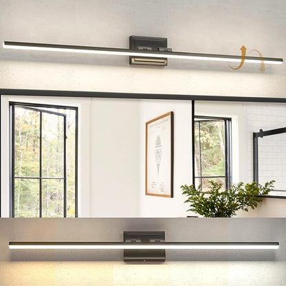 NIORSUN 48 Inch Modern Bathroom Light Fixture, 30W 5CCT Dimmable LED Black Bathroom Vanity Lights Over Mirror, Vanity Lights for Bathrooms Restroom Mirror- ETL Certified