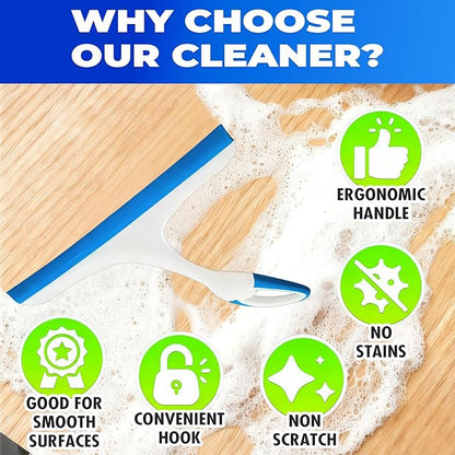 3PCS Hanging Rubber Squeegee with Hook, Multipurpose Shower Squeegee for Glass Doors (Regular Version)