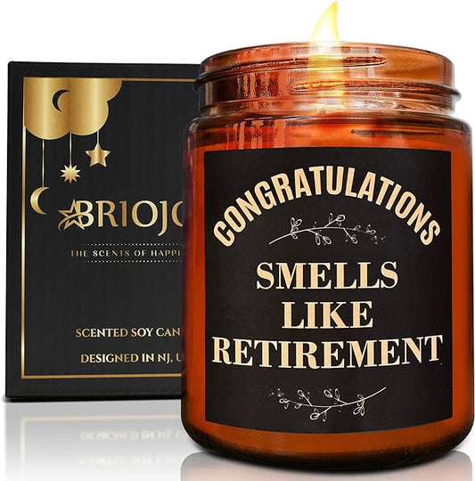 Retirement Gifts - Funny Retiring Candles - Birthday, Retired Gift for Her, Mom, Nurse, Coworker, Friends -Relaxing Candles for Women Stress Relief - Tropical Coconut Natural Soy Wax Candle