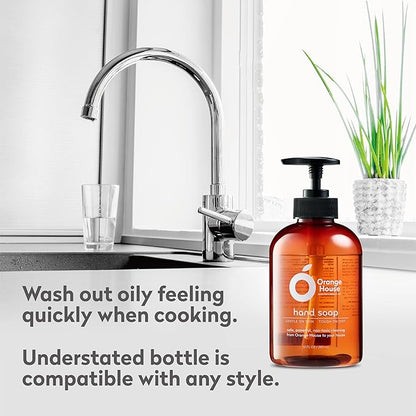 ORANGE HOUSE Liquid Hand Soap with Natural Food-Grade Orange Oil, Fresh Smell, 12 Fl Oz (3 Pack)