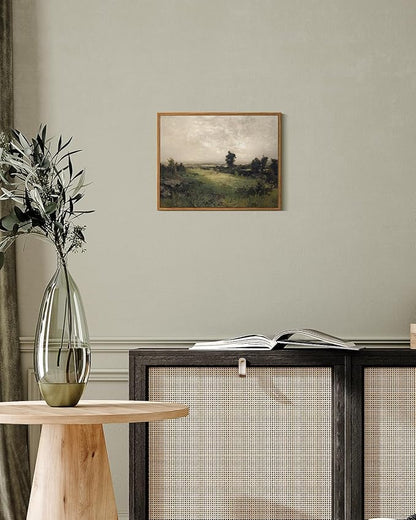 InSimSea Framed Canvas Wall Art Vintage Decor, Farmhouse Wall Art for Living Room Wild Field Landscape Wall Decor for Bedroom, Wall Decoration Traditional Scenic Pictures for Bathroom, 11"x14"