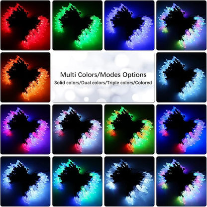 Brizled RGB Christmas Lights, 33ft 100 LED C5 Color Changing Outdoor, Connectable String Lights with Remote, Dimmable Xmas Tree Party