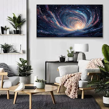 Blue Starry Sky Tunnel Art Prints Room Wall Decor Artwork Modern Bedroom Wall Art Decor Prints For Living Room Abstract Wall Art Kitchen Office 24x48 Inch