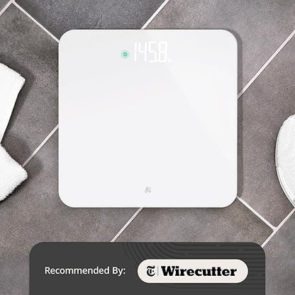 Greater Goods Digital AccuCheck Bathroom Scale for Body Weight, Capacity up to 400 lbs, Batteries Included, White