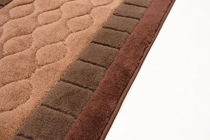 RugStylesOnline Washable Custom Size Runner Rug Trellis Circles Brown, (8 Feet Length x 26 Inch Width) Custom Cut Slip Resistant Rubber Backing Runner Rugs, Extra Long Runner Rugs for Hallways