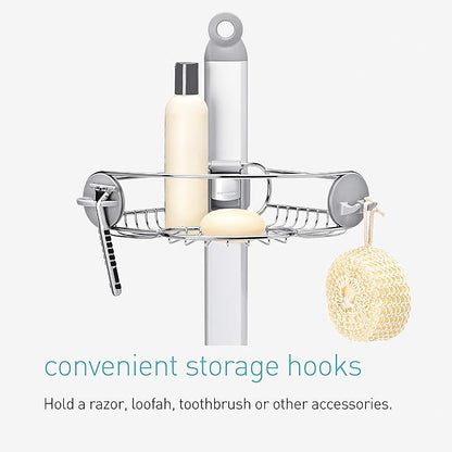 simplehuman Corner Shower Caddy, Stainless Steel and Anodized Aluminum