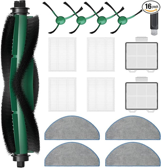 Y0140 Replacement Parts Compatible with iRobot Roomba 104 105 Y0140 Y0110 Q0120 Q0520 Q011 Vacuum Cleaner, 1 Roller Brush, 4 Hepa Filter, 4 Mop Pads, 4 Side Brushes, 2 Primary Filter, 1 Cleaning Brush
