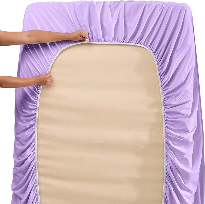 Nestl Full Sheet Set - Luxury 1800 Ultra-Soft Microfiber Full Bed Sheets - Double Brushed - Deep Pockets - Easy Fit - 4 Piece Set - Bedding Sheets & Pillowcases (Full, Lavender)