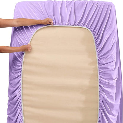 Nestl Full Sheet Set - Luxury 1800 Ultra-Soft Microfiber Full Bed Sheets - Double Brushed - Deep Pockets - Easy Fit - 4 Piece Set - Bedding Sheets & Pillowcases (Full, Lavender)