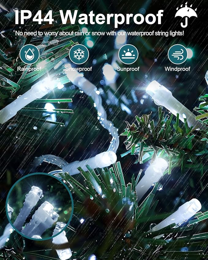Fairy Lights for Bedroom Total 250 FT 760 LED, Extra Long Outdoor String Lights Waterproof, Timer & Memory, 8 Modes Dimmable Plug in Fairy for Outside Tree Wedding Patry Cool White