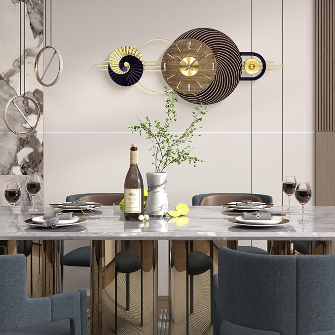 39x16 Inch Large Modern Wall Clock for Living Room – Contemporary Minimalist Silent Non-Ticking Decorative Analog Clocks for Office, Home Decor, Bedroom, Kitchen, Entryway