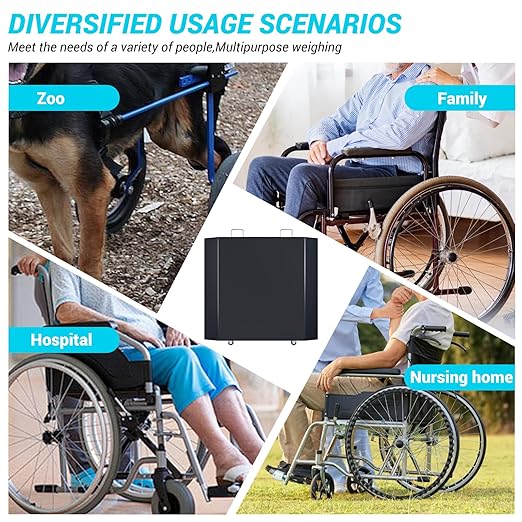 Wheelchair Scale with Dual Ramp for Home use 1000x0.2lb,Portable Medical Weighing Scale