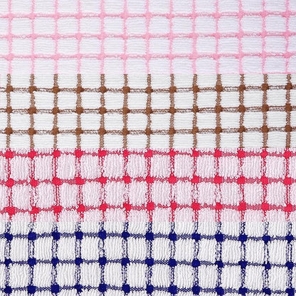 Kitinjoy Cotton 8 Pack Terry Kitchen Dish Cloths, 12 x 12 Inches Super Soft and Absorbent Dish Rags, Quick Drying Dish Towels for Washing Dishes, Mix Colour