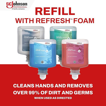 SC Johnson Professional Refresh Azure FOAM, Foam Hand Wash, Foaming Hand Soap, 1 Liter Cartridge, 2 Count, for Professional Use Only