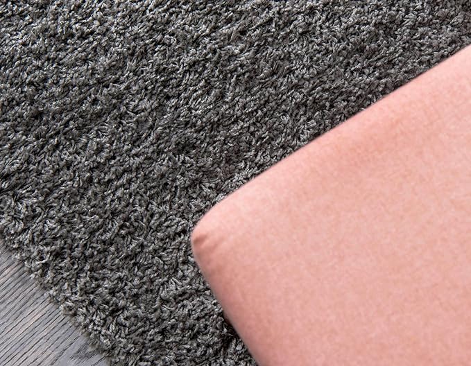 Unique Loom Solid Shag Collection Area Rug (2' x 3' 1" Rectangle, Graphite Gray)