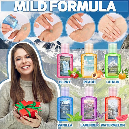 Frienda 24 Set Christian Hand Sanitizer Gift Religious Travel Size Hand Sanitizer Church Bible Verse Mini Bulk Thank Christian Gift for Women Teacher Coworker Team Christmas Party Favor Bag Stuffer