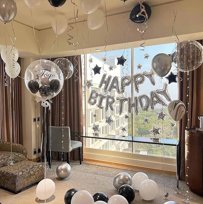 KALOR 12 Inch Clear Balloons, 50 Pcs Latex Helium Balloons for Kid's Birthday Party, Baby Shower, Wedding, Graduate Party Decorations