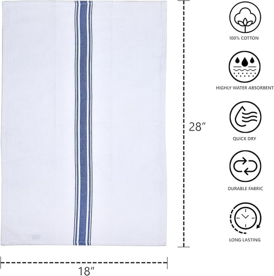 100% Cotton Herringbone Kitchen Towels – Ultra Absorbent, Fast-Drying Dish Towels – Soft, Lint-Free & Durable Tea Towel with Hanging Loop – Oversized 18x28 Inches – Red (Set of 4)