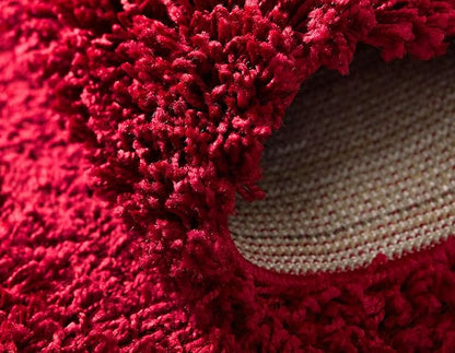 Unique Loom Solid Shag Collection Area Rug (8' x 10' Rectangle, Cherry Red)