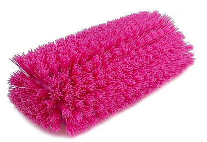SPARTA 40422EC26 Floor Scrub Brush Head, Multi-Level, Dual Surface Plastic Block with Side Bristles, Crimped Polyester, Threaded Handle Hole, Ideal for Wide and Tight Spaces, BPA Free, 12 Inches, Pink